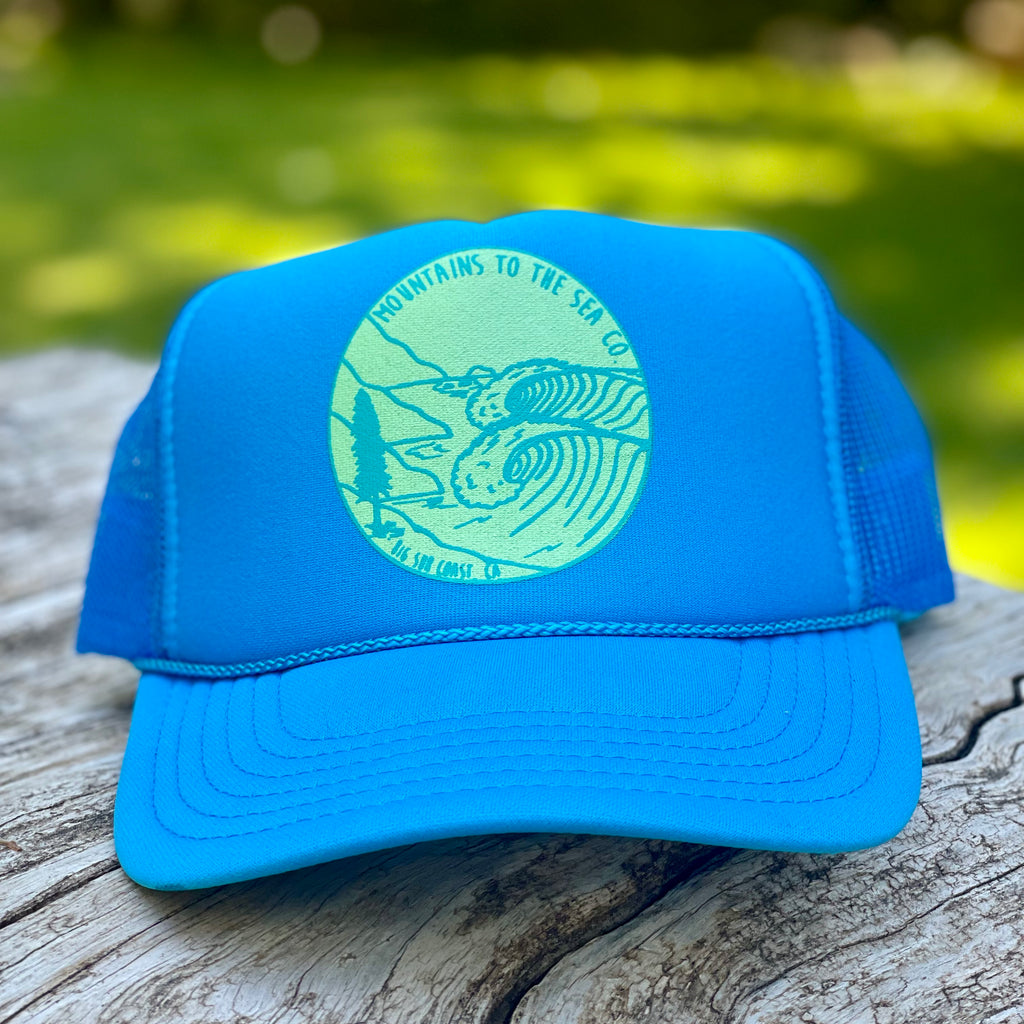 Big Sur Coast Trucker Hats Neon Mountains to the Sea Co