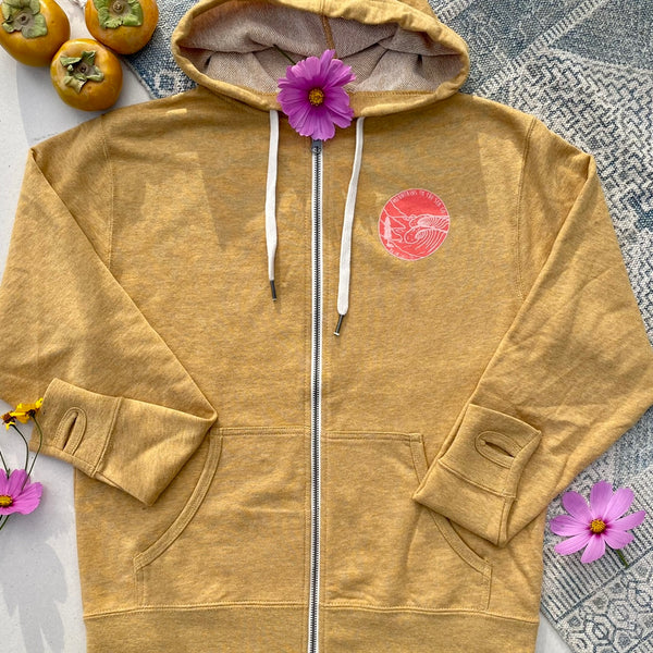 Logo Zip-Up Sweatshirt- Golden Yellow